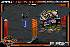 Rich Lofthus USMTS Dirt Track Modified Racing Shirt Dark Heather