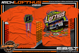 Rich Lofthus USMTS Dirt Track Modified Racing Shirt Orange