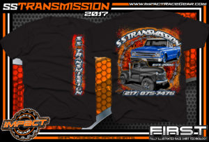 SS Transmission Custom Street Rod Shirt Black Car Club Shirts