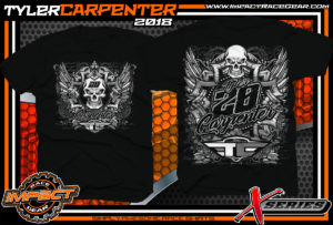 Tyler Carpenter X-Series AMRA Dirt Late Model Racing Shirt Black