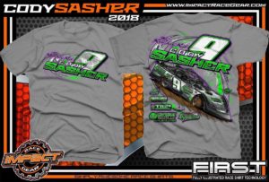 Cody Sasher Kentucky Lucas Oil Dirt LAte Model Shirt Medium Grey