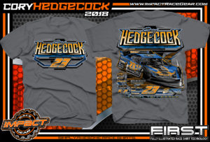 Cory Hedgecock Tennessee Dirt Late Model World of Outlaws Racing Shirts Charcoal