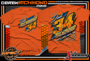 Derek Richmond Sport Mod Dirt Track Racing Shirt Orange