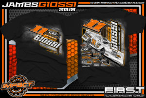 James Giossi World Of OutLaws WoO Dirt Late Model Dirt Track Racing Shirts Black