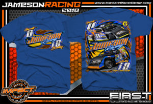 Jameson Racing Indiana UMP Modified Dirt Track Racing T-Shirts Royal