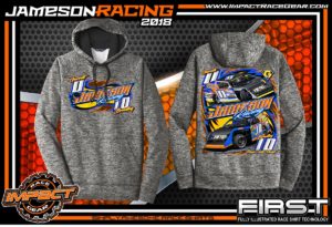 Jameson Racing Indiana UMP Modified Dirt Track Racing T-Shirts White Noise
