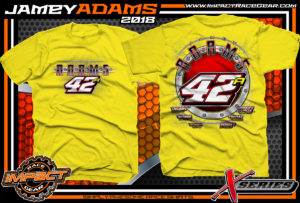 Jamey Adams Ohio Modified Dirt Track Shirts Yellow