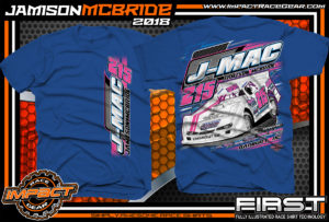 Jamison J-Mac McBride North Carolina Dirt Late Model Racing Shirts Royal