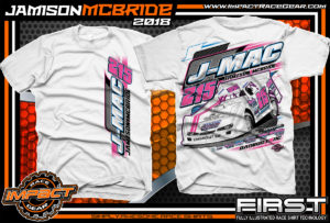 Jamison J-Mac McBride North Carolina Dirt Late Model Racing Shirts White