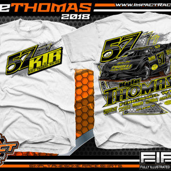 Kyle Thomas Lucas Oil Dirt Late Model Shirts World of Outlaws Dirt Track Racing Shirts White