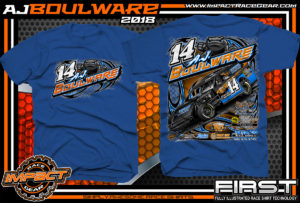 AJ Boulware South Dakota Dirt Track Racing UMP Modified Racing Shirts Royal