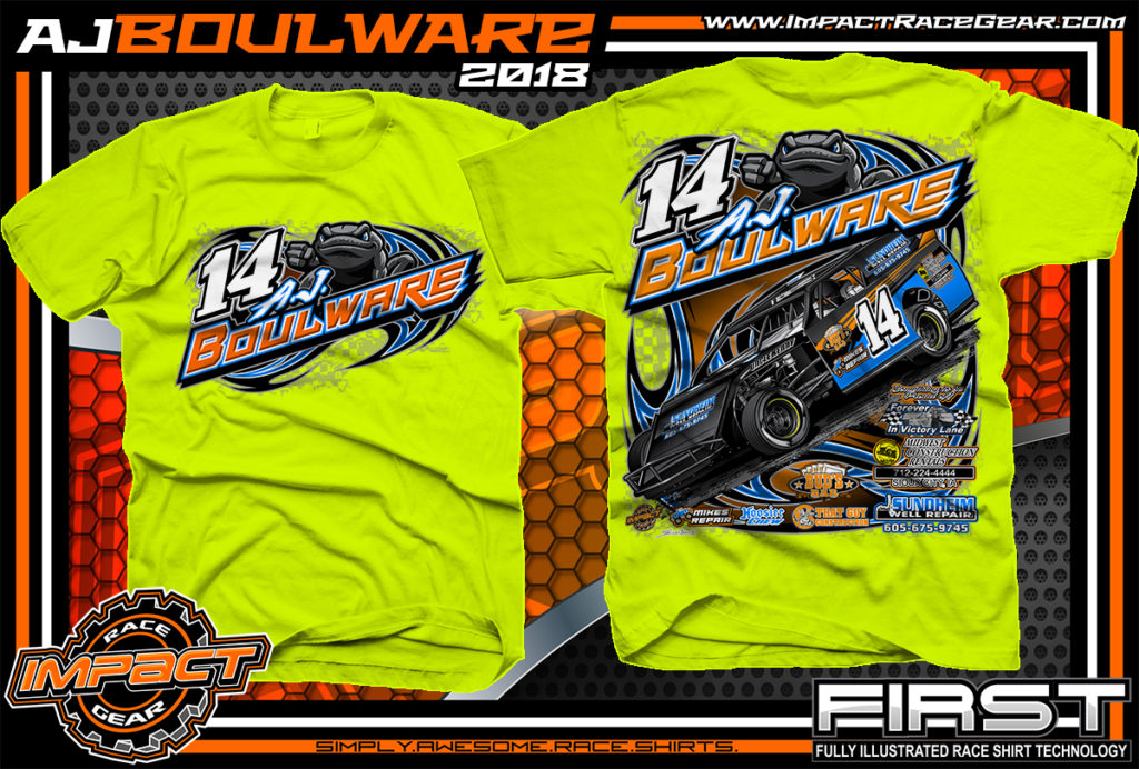 AJ Boulware South Dakota Dirt Track Racing UMP Modified Racing Shirts