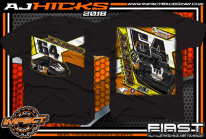 AJ Hicks Kentucky Lucas Oil Dirt Late Model Racing Shirts Black