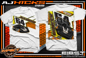 AJ Hicks Kentucky Lucas Oil Dirt Late Model Racing Shirts White