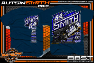 Austin Smith Lucas Oil Dirt Late Model Capital Race Cars Georgia Racing Shirts Heather Navy