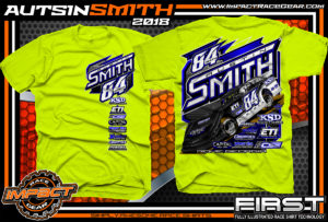 Austin Smith Lucas Oil Dirt Late Model Capital Race Cars Georgia Racing Shirts Safety Yellow