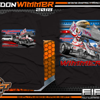 Brandon Wimmer Outlaw Sprint Car All Star Sprints Atomic Speedway Racing Shirt Black