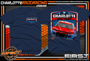 Charlotte Motor Speedway Road Course 2018 Pavement Racing Event T-Shirts Navy