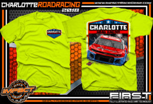 Charlotte Motor Speedway Road Course 2018 Pavement Racing Event T-Shirts Safety Yellow