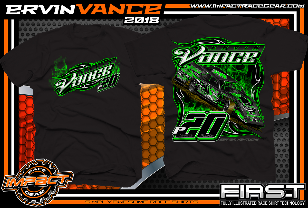 Ervin Vance Kentucky UMP Dirt Modified Racing Shirts Black - Impact ...