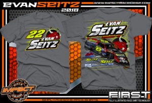 Evan Seitz Ohio UMP Modified Dirt Track Racing T-Shirts Charcoal
