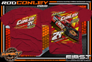 Hot Rod Conley Ohio Lucas Oil Atomic Speedway Dirt Late Model Racing Shirts Antique Cherry