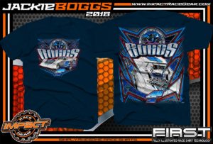 Jackie Boggs World of Outlaws Dirt Late Model Racing Shirts Navy