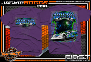 Jackie Boggs Last True Outlaw Lucas Oil Dirt Late Model World of Outlaws WOO Kentucky Dirt Late Model Shirts Purple