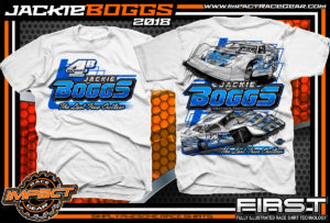 Jackie Boggs Last True Outlaw Lucas Oil Dirt Late Model World of Outlaws WOO Kentucky Dirt Late Model Shirts White