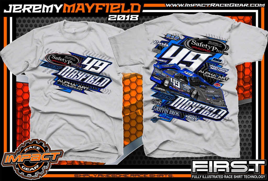 Jeremy Mayfield Dirt Late Model Race Shirts Silver - Impact RaceGear