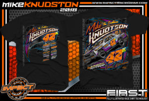 Mike Knudston WISSOTA Street Stock Dirt Racing Shirts Black