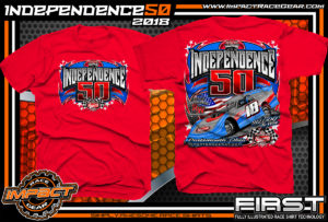 Portsmouth Raceway Park Independence 50 Lucas Oil Late Model Series Dirt Track Event Shirts Ohio Red