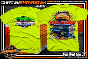 Set on Kill ChiTown Showdown Drag Racing Shirts Safety Yellow