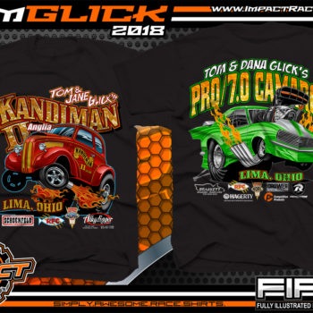 Tom Glick Ohio Street Rod Drag Racing Rat Fink Style T-Shirts Black