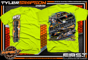 Tyler Simpson Asphalt Late Model Racing T-Shirts Florida Safety Yellow