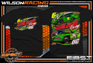 Wilson Racing WISSOTA Modified Dirt Racing T-Shirts Ontario Canada Black