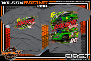 Wilson Racing WISSOTA Modified Dirt Racing T-Shirts Ontario Canada Charcoal