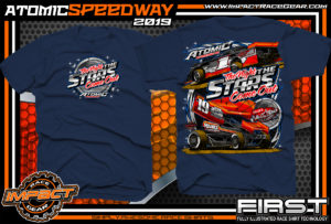 Atomic-Stars-All-Star-Circuit-of-Champion-Sprint-Cars-Racing-TShirts-Event-Shirts-Dirt-Racing-Tees-Navy