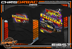 Chris-Grbac-Dirt-Racing-T-Shirt-Modified-Super-Dirtcar-Big-Block-Modified-New-Jersey-Black