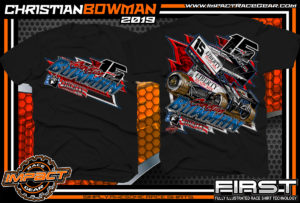 Christian-Bowman-World-of-Outlaws-Sprint-Car-T-Shirts-Knoxville-Raceway-Knoxville-Nationals-Iowa-Black