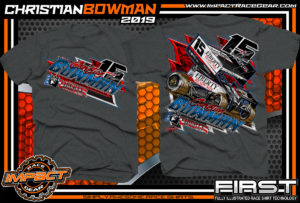 Christian-Bowman-World-of-Outlaws-Sprint-Car-T-Shirts-Knoxville-Raceway-Knoxville-Nationals-Iowa-Dark-Heather