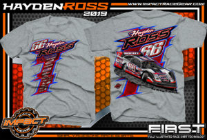 Hayden-Ross-Ross-Racing-Dirt-Late-Model-Rocket-Chassis-Lucas-Oil-Racing-T-shirts-Oklahoma-Sport-Grey