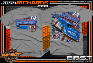 Josh-Richards-Lucas-Oil-Dirt-Late-Model-Clint-Bowyer-Racing-Gravel-Cotton-T-Shirt