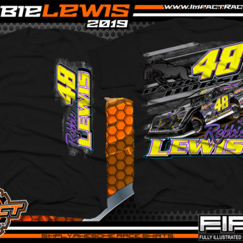 Robbie-Lewis-Dirt-Late-Model-Racing-T-Shirts-Portsmouth-Raceway-Park-Racer-T-Shirt-Dark-Horse-Kentucky-Black