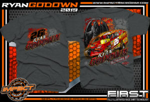 Ryan-Godown-Dirt-Racing-T-Shirts-Modified-Racer-Shirts-New-Jersey-USMTS-Dark-Heather