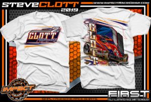 Steve-Clott-Non-winged-Sprint-Car-Racing-T-Shirts-Clott-Motorsports-Shirts-White