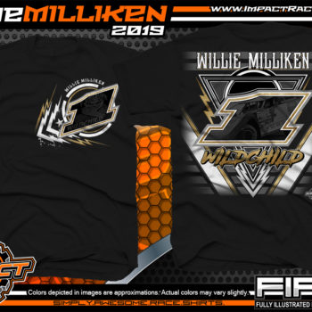 Willie-Milliken-Wildchild-North-Carolina-Dirt-Late-Model-Racing-T-Shirts-Black