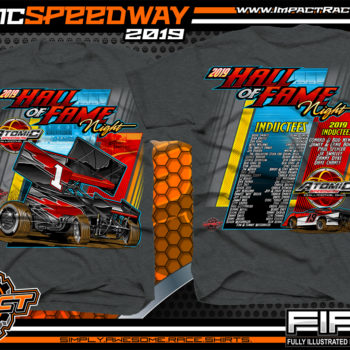 Atomic Speedway Hall of Fame Night Event T-Shirts Chillicothe, Ohio Dirt Racing Shirts World of Outlaws Winged Sprint Cars Jeff Gordon Dark Heather