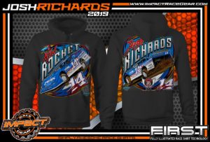 Josh Richards Lucas Oil Dirt late Model Series Clint Bowyer Racing Kid Rocket Chassis West Virginia Black Hoodie