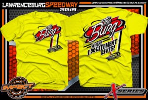 Lawrenceburg Speedway Track Shirts Indiana Dirt Racing T-Shirts X Series Yellow